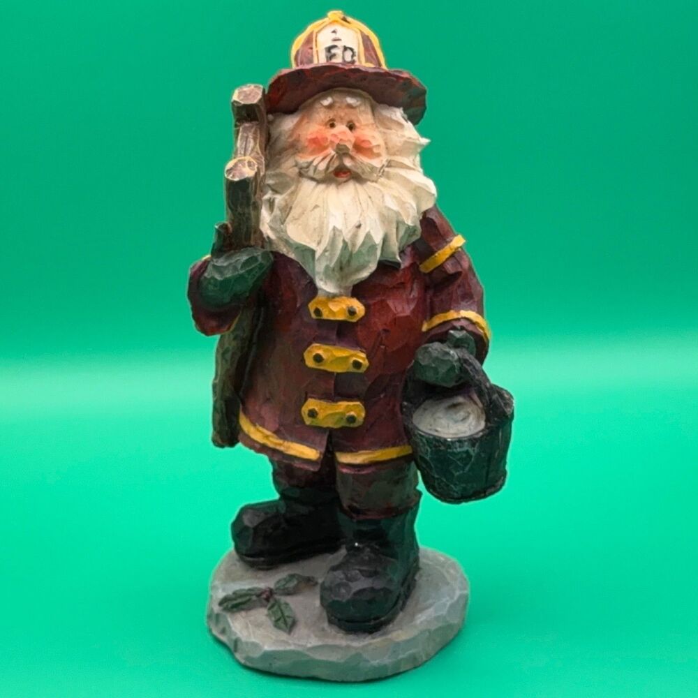 Christmas Bert Anderson's Vintage 5" Resin Fireman Santa Decoration 2005